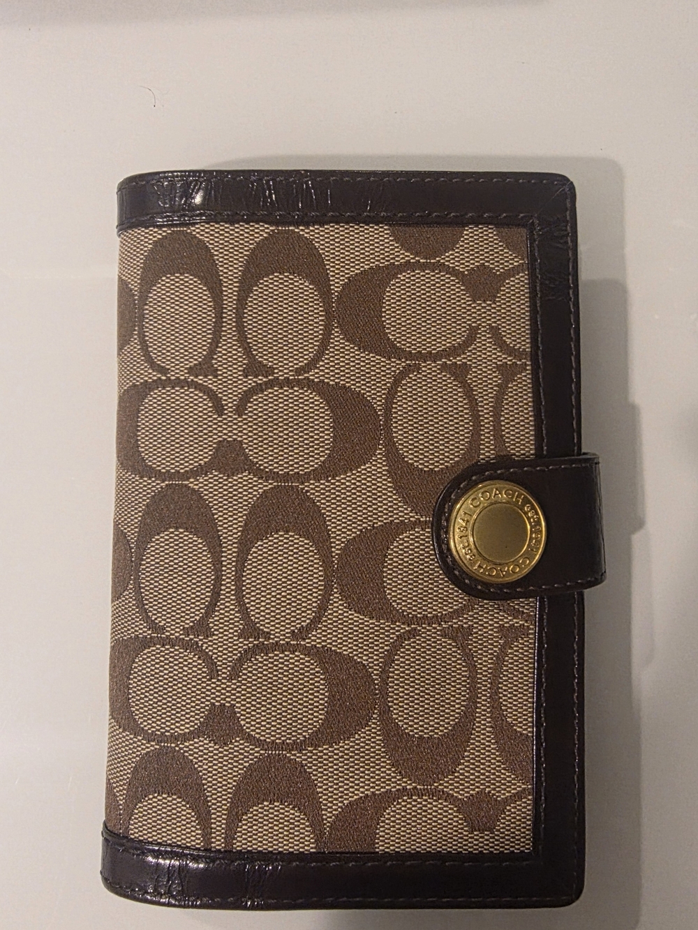 Coach Signature 'C' Canvas Snap Wallet - Brown/Tan